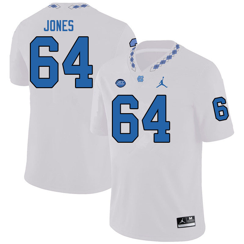 Jordan Brand Men #64 Avery Jones North Carolina Tar Heels College Football Jerseys Sale-White